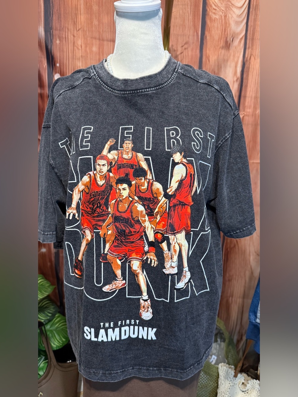 Slam Dunk Graphic Tee - Black with Red Print